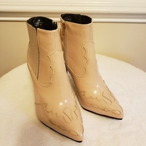 Cream Patent Dress Booties